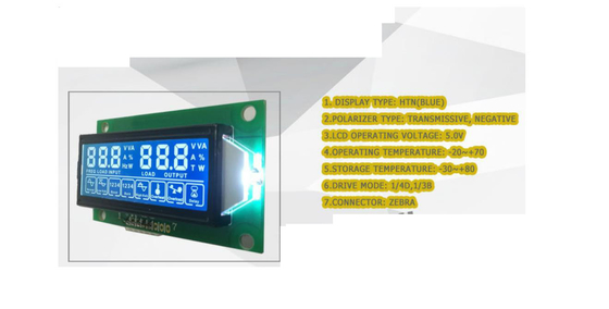 2.2  Inch HTN Segment Lcd Display Module,  Driving Voltage 1/4D,1/3B ZEBRA Connecting