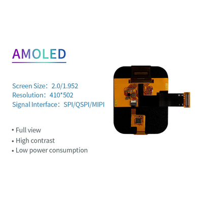 2 Inch AMOLED Oled Display 410X502 Resolution SPI/QSPI/MIPI 350c/d  Display Driving IC SH8601 Touch Ic FT3168