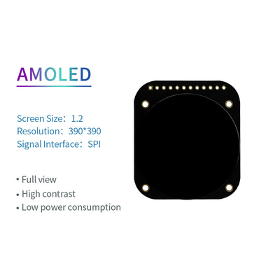 1.2 Inch Round AMOLED Oled Display 390x390 Resolution SPI Interface 350c/D IC RM69330 Touch Panel IC ZTW52