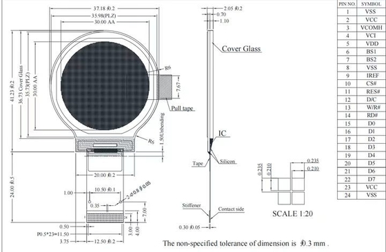 1.18 Inch Round OLED Display Panel 128x128 SPI I2C Small Oled Screen SSD1302 BOE Oled For Smartwatch