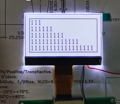 1.64 inch mono LCD display,FSTN/POSITIVE/transflective, 1/64Duty,1/9Bias, 128x64 resolution