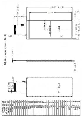 4.0" IPS TFT Module with 400X960 Resolution and 350nit Brightness for High-Quality Display