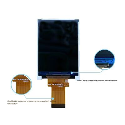 2.0 인치 IPS TFT 컬러 디스플레이 MCU 6 비트 인터페이스, 모든 뷰, 3 LEDS 백라이트 및 240x320 해상도 ST7789V IC