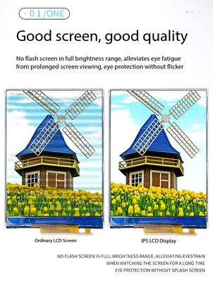 2.4인치 IPS TFT 컬러 디스플레이 (240x320 해상도, MIPI 2레인 인터페이스, 250니트 밝기, 6개의 칩-화이트 LED)