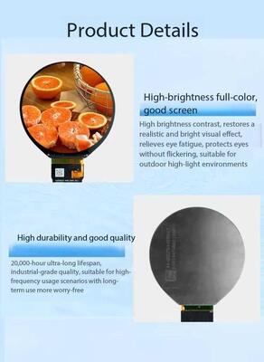 2.5 Inch Round TFT Display MIPI Interface ST7701S IC 500nits Brightness Circular TFT LCD Screen for Medical Equipment
